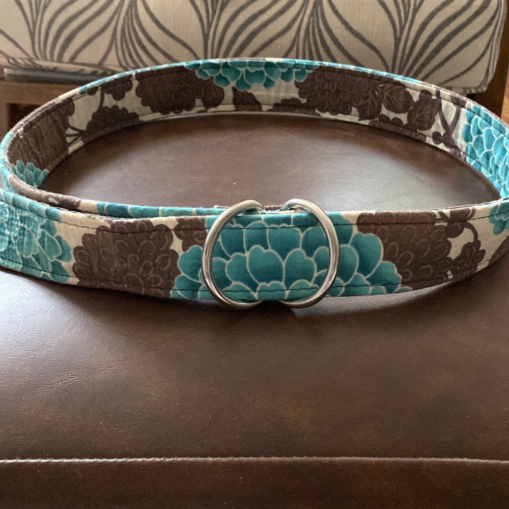 Oliver Green Handmade Preppy Floral D Ring Fsbric Belt - Picture 2 of 10